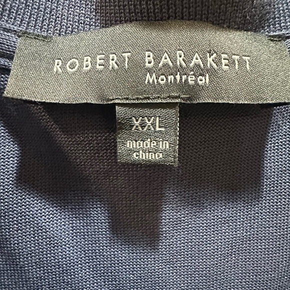 Robert Barakett Dark Blue Long Sleeve Polo Size XXL FLAWLESS 100% Pima Cotton - Picture 2 of 4
